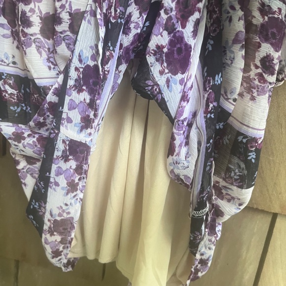 CRYSTAL DOLLS Womens Beige Lined Tie Closure 3/4 Sleeve A-Line Dress XS - Picture 13 of 17